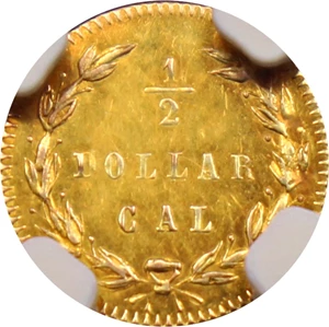 image for: 1876 Cal. Gold 50c NGC MS62 (BG-1038)