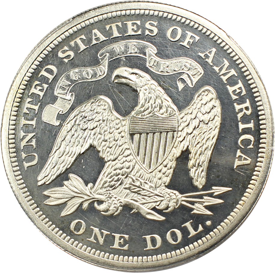 image for: 1868 $1 PCGS Proof 64 CAM
