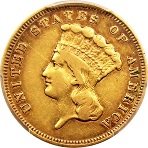image for: 1855-S $3 PCGS VF35