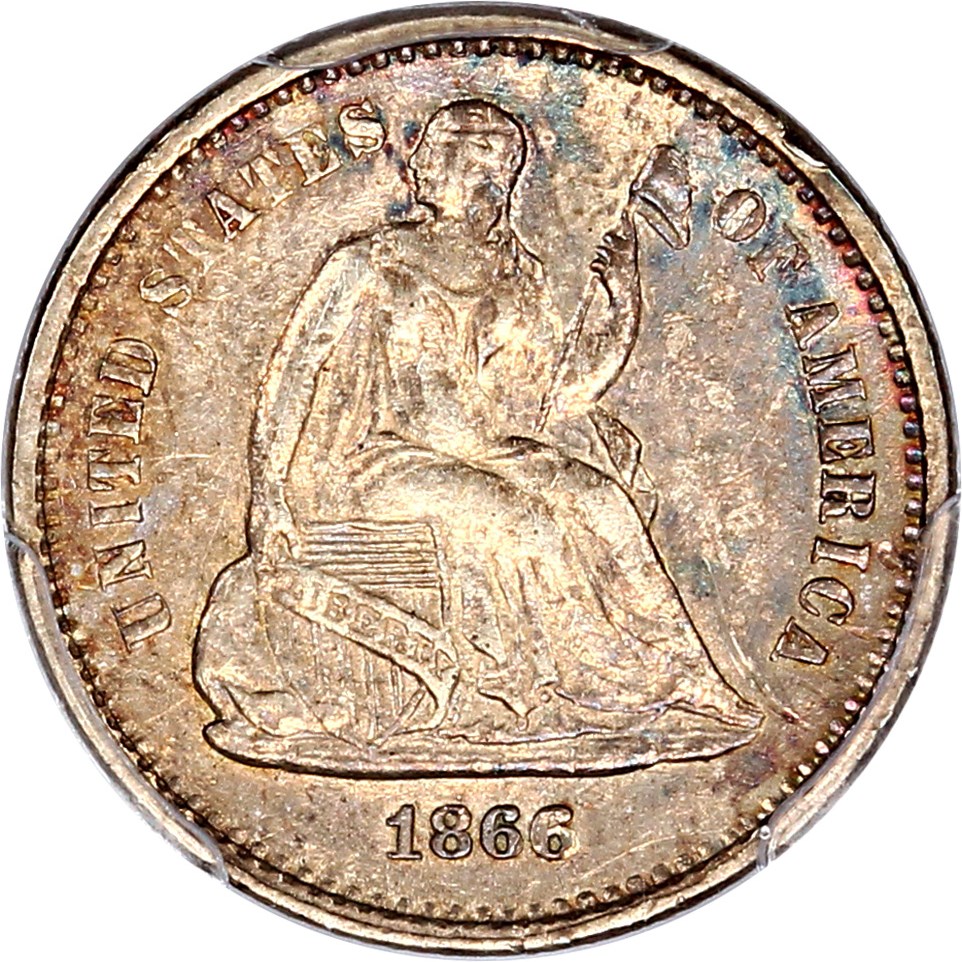 image for: 1866-S H10c PCGS AU53