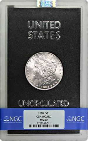 image for: 1885 $1 NGC/GSA MS62 (with Box and COA)