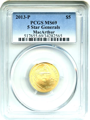 image for: 2013-P 5 Star Generals $5 PCGS MS69
