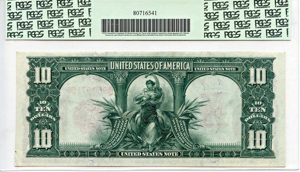 image for: FR. 116 1901 Bison $10 Legal Tender PCGS About New 58