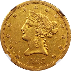 image for: 1843-O $10 NGC AU50
