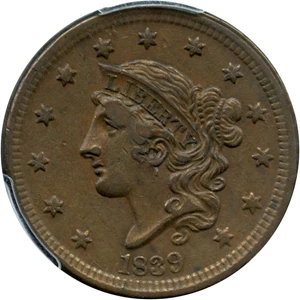image for: 1839 1c PCGS XF40 (Silly Head)