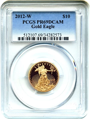 image for: 2012-W Gold Eagle $10 PCGS Proof 69 DCAM