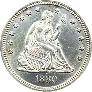 image for: 1880 25c PCGS MS61 (OGH)