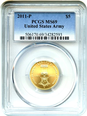 image for: 2011-P United States Army $5 PCGS MS69