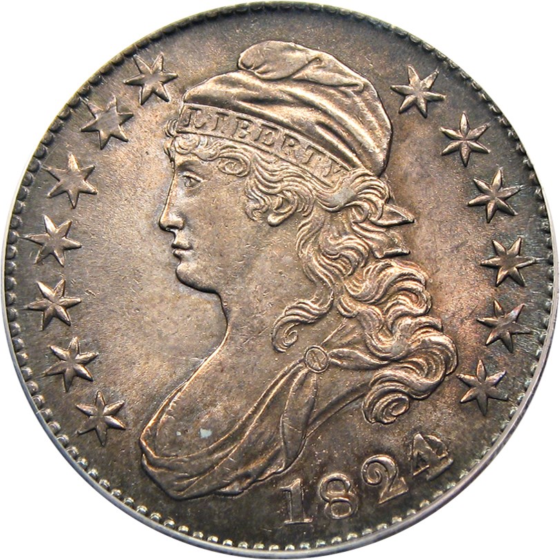 image for: 1824 50c PCGS MS63 (Overdate)