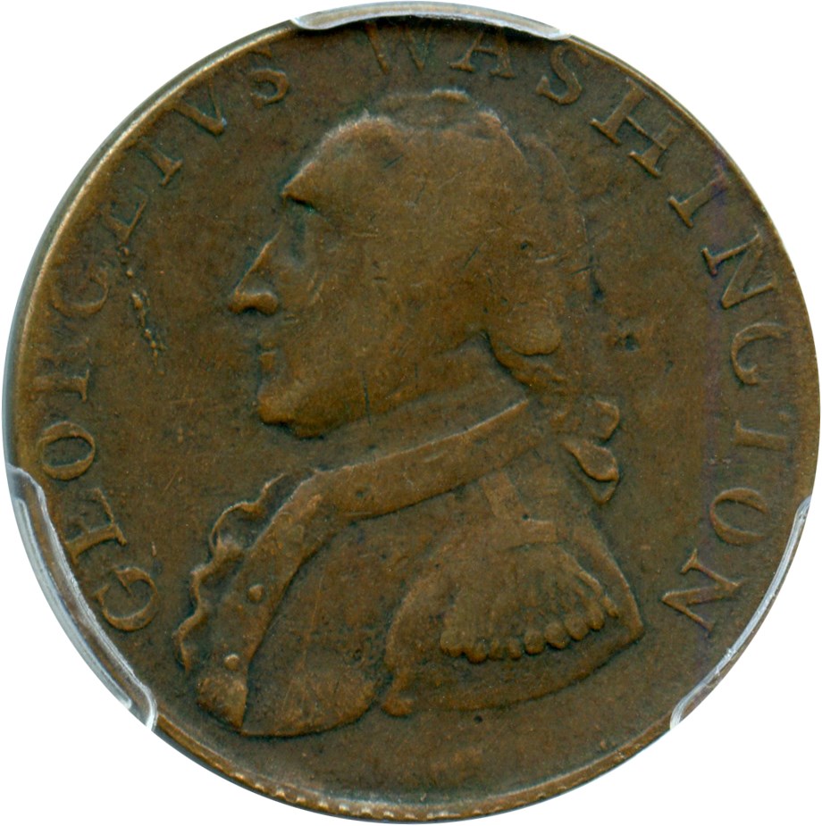image for: 1795 Washington, North Wales 1/2 P PCGS XF45 (Plain Edge)