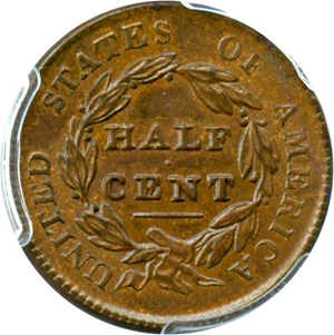 image for: 1829 1/2c PCGS UNC Details (Scratch)