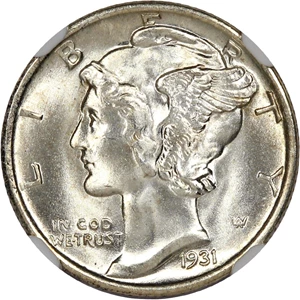 image for: 1931-S 10c NGC MS66