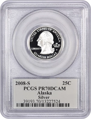 image for: 2008-S Alaska 25c PCGS Proof 70 DCAM (Silver)