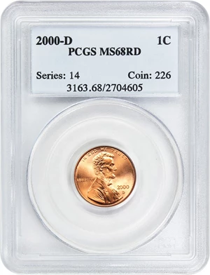 image for: 2000-D 1c PCGS MS68 RD