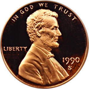 image for: 1990-S 1c PCGS Proof 70 RD DCAM
