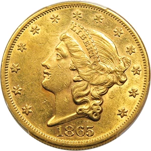 image for: 1865 $20 PCGS AU58