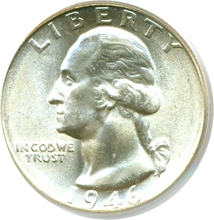 image for: 1946 25c PCGS MS66