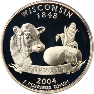 image for: 2004-S Wisconsin 25c PCGS Proof 70 DCAM (Silver)