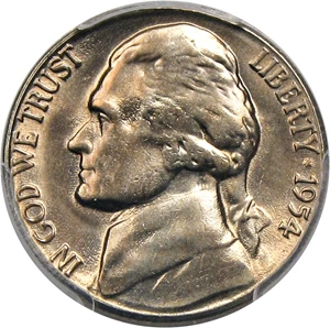 image for: 1954-S/D 5c PCGS MS65