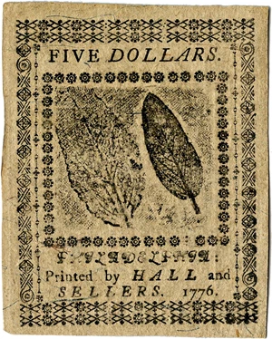 image for: FR. CC50 1776 2-Nov $5 Continental Currency PMG Choice Unc 64 EPQ