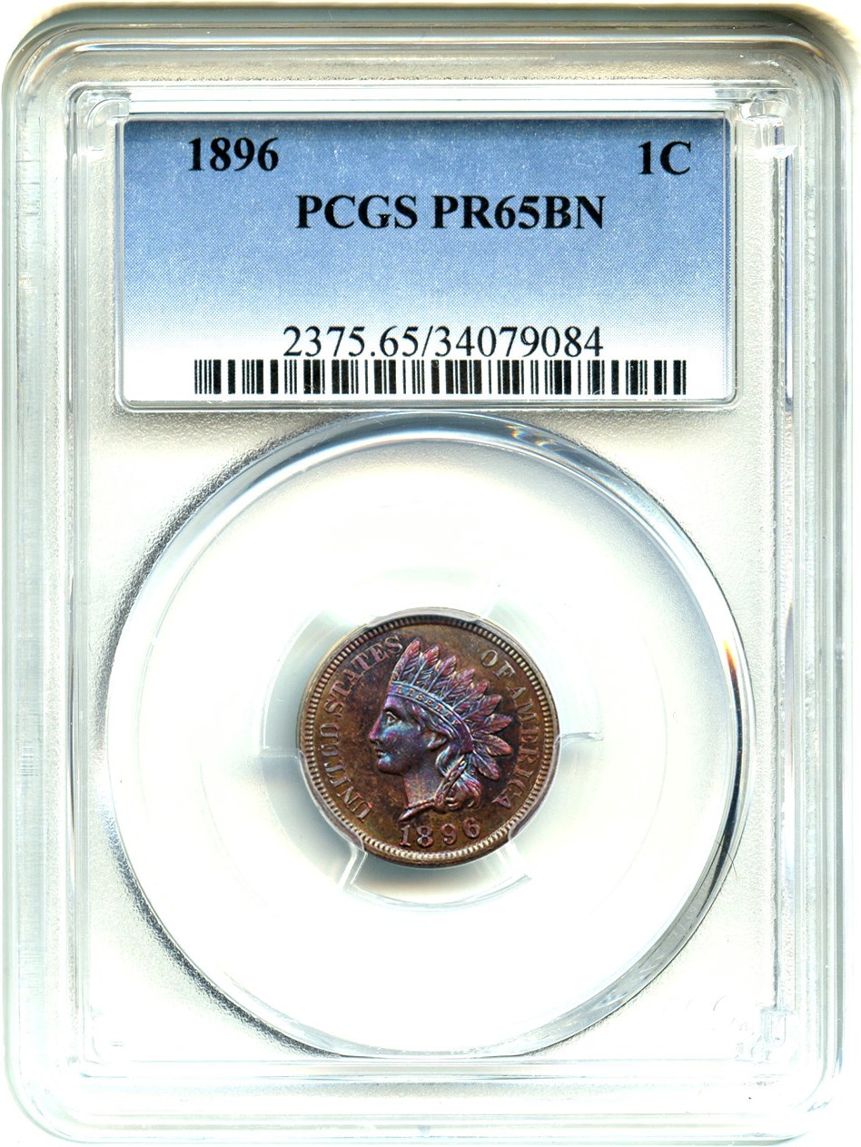image for: 1896 1c PCGS Proof 65 BN