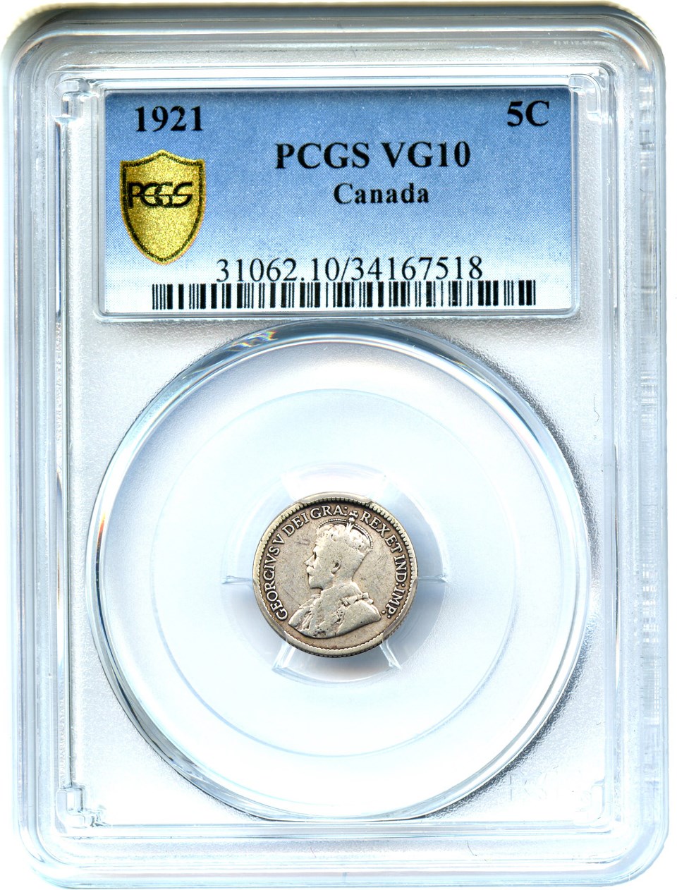image for: Canada: 1921 5c PCGS VG10