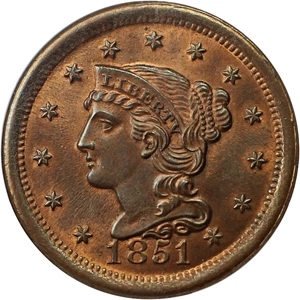 image for: 1851 1c NGC MS67 RB
