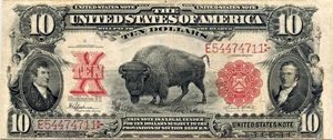image for: FR. 122 1901 Bison $10 Legal Tender PCGS Very Fine 20