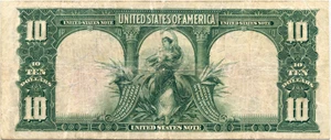 image for: FR. 122 1901 Bison $10 Legal Tender PCGS Very Fine 20