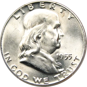 image for: 1955 50c PCGS MS65 FBL (Bugs Bunny Clashed Dies)