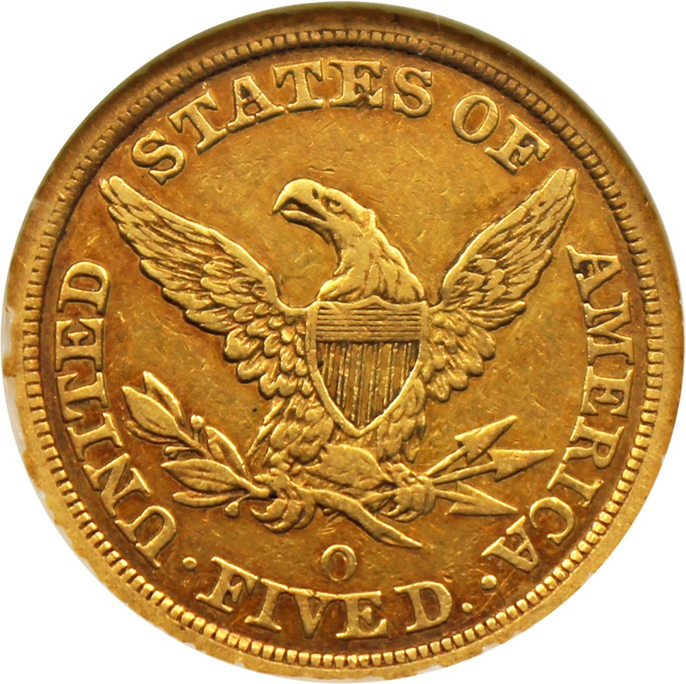 image for: 1847-O $5 NGC/CAC VF35