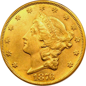 image for: 1876-CC $20 PCGS MS62