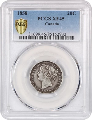 image for: Canada: 1858 20c PCGS XF45