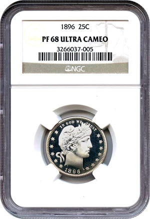 image for: 1896 25c NGC Proof 68 UCAM
