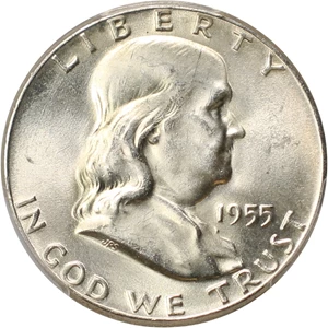 image for: 1955 50c PCGS MS64 FBL (Bugs Bunny Clashed Dies)