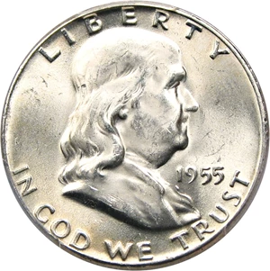 image for: 1955 50c PCGS MS64 FBL (Bugs Bunny Clashed Dies)