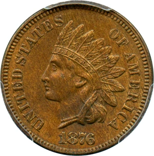 image for: 1876 1c PCGS AU Detail (Cleaned)