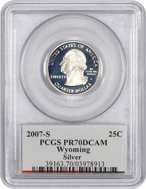 image for: 2007-S Wyoming 25c PCGS Proof 70 DCAM (Silver)