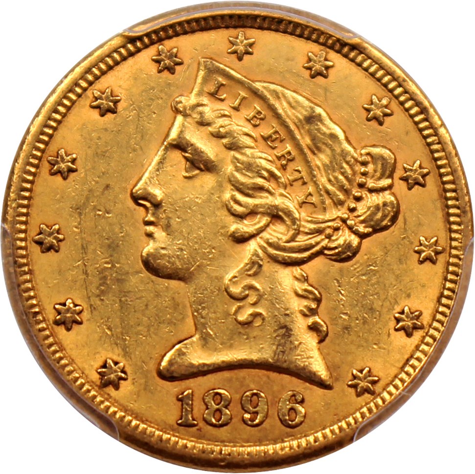 image for: 1896-S $5 PCGS MS61