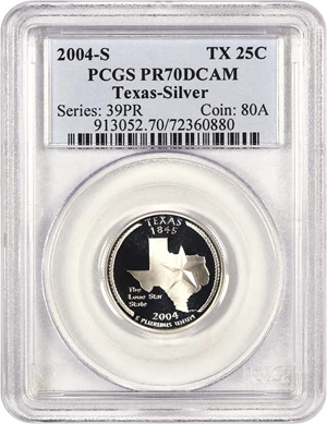 image for: 2004-S Texas 25c PCGS Proof 70 DCAM (Silver)