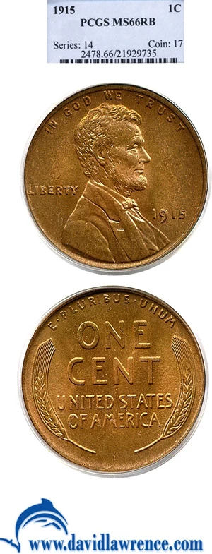 image for: 1915 1c PCGS MS66 RB