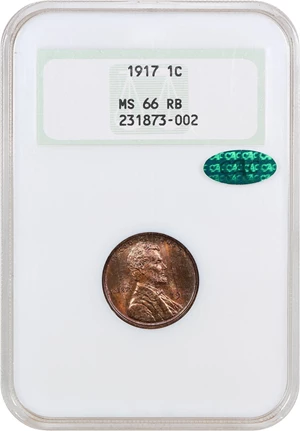 image for: 1917 1c NGC/CAC MS66 RB (OH)