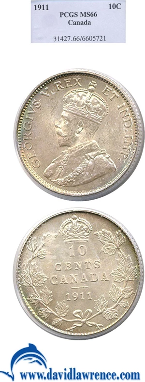 image for: Canada: 1911 10c PGCS MS66