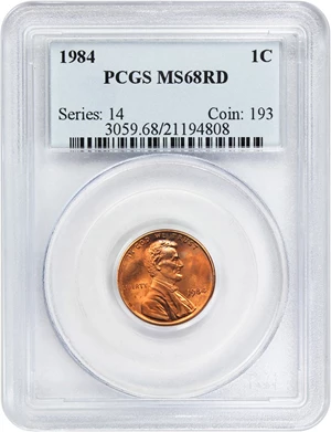 image for: 1984 1c PCGS MS68 RD