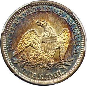 image for: 1849 25c PCGS/CAC AU55
