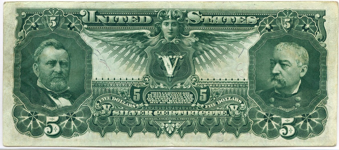 image for: FR. 269 1896 Educational $5 Silver Cer PCGS About New 50