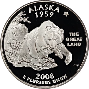 image for: 2008-S Alaska 25c PCGS Proof 70 DCAM (Silver)
