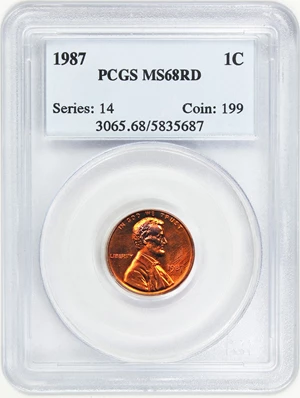 image for: 1987 1c PCGS MS68 RD