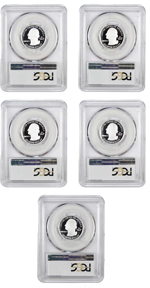 image for: Set of 2015-S National Parks 25c PCGS Proof 70 DCAM (Silver, 5 Coins)