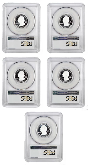 image for: Set of 2014-S National Parks 25c PCGS Proof 70 DCAM (Silver, 5 Coins)